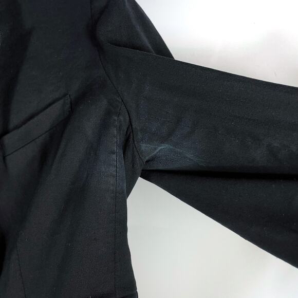 Veronica Beard Girard Cropped Blazer Black One Button Collared Linen Blend Sz 6 - Picture 8 of 13